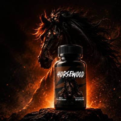 HorseWood male enhancement supplement bottle with black stallion